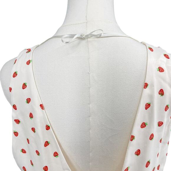Zara Viral Strawberry Mini Dress Summer V Neck Size Large - Picture 11 of 14